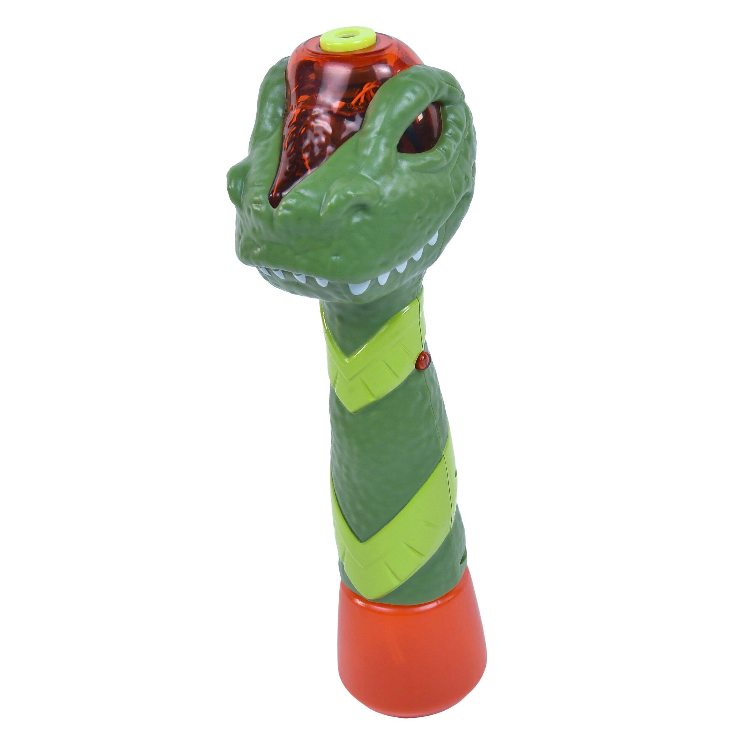 Maxx Bubbles Kids' Light & Sound Dino Baton Bubble Blower/Maker Toy w/ Solution,Age 3+ Front_Three_Fourths_Angled_Left