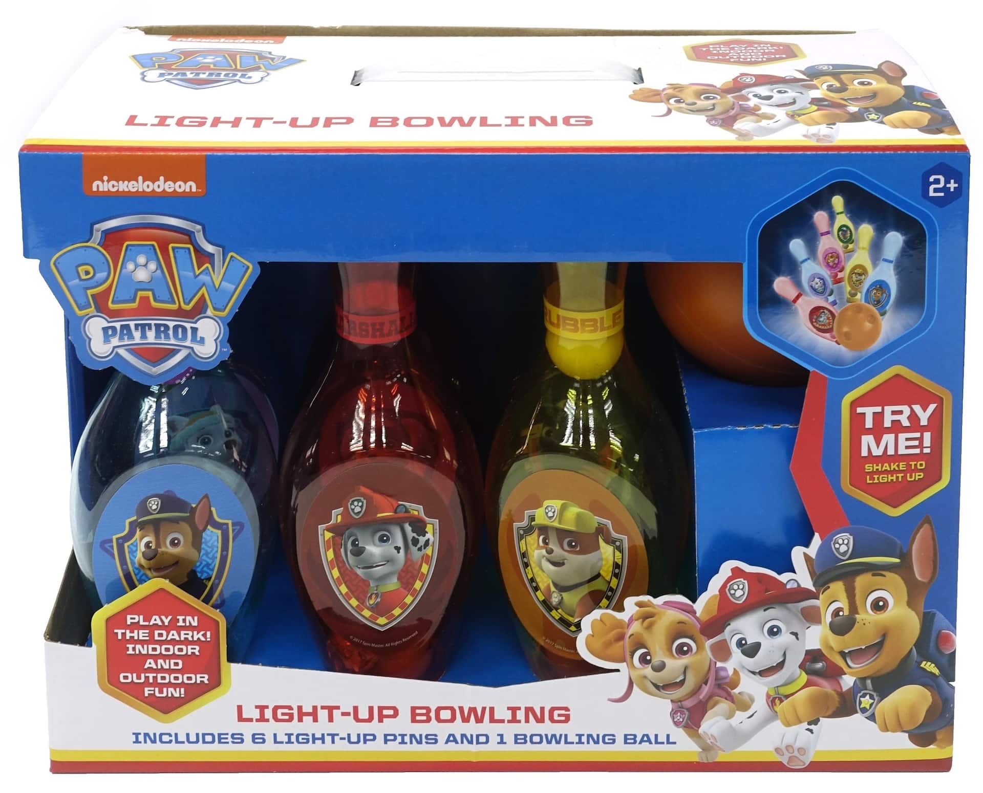 Nickelodeon Paw Patrol LED Light-Up, 6-Pin Bowling Set Kids' Toy,  Indoor/Outdoor, Age 2+