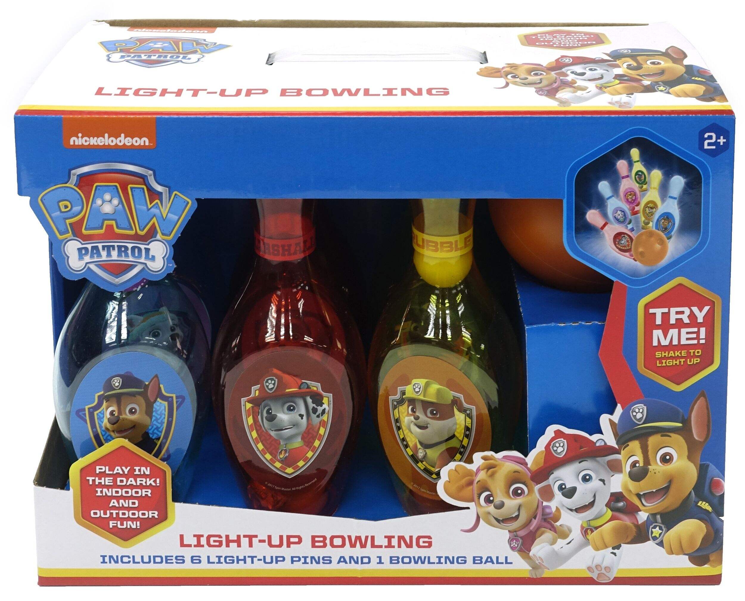Nickelodeon Paw Patrol LED Light-Up, 6-Pin Bowling Set Kids' Toy, Indoor/Outdoor, Age 2+ Front_Elevated