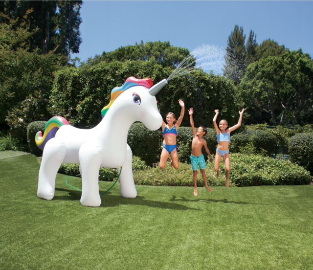 Poly Group Inflatable Giant Unicorn Sprinkler, Kids' Outdoor Summer