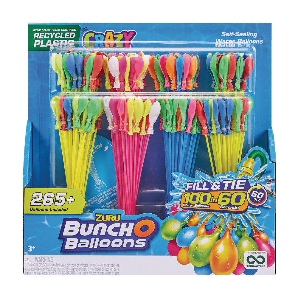 ZURU Bunch O Balloons Fill & Tie Self-Sealing Water Balloons, Outdoor ...