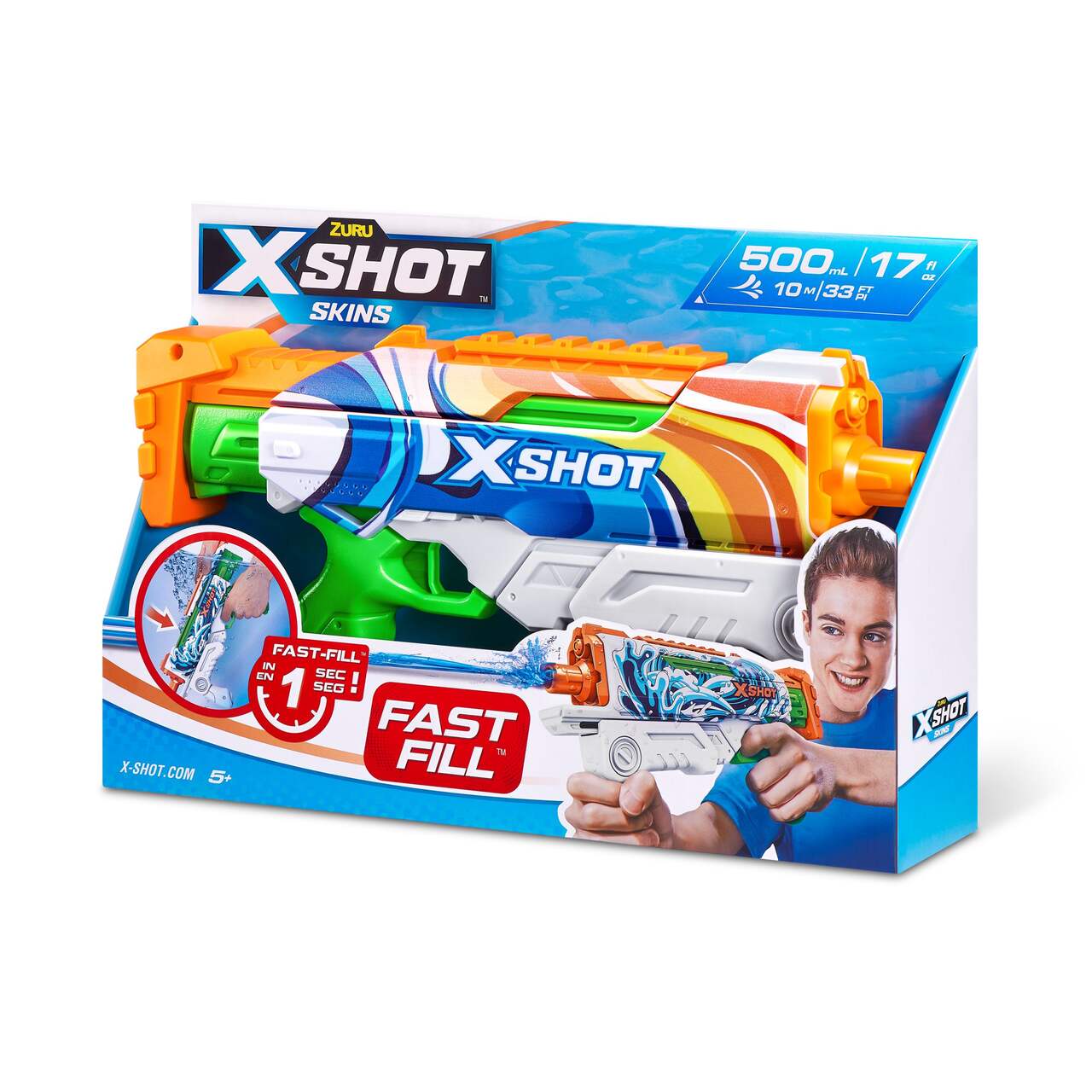 Pistolet à eau ZURU X-Shot Epic Fast-Fill, jouet d'eau d'été pour enfants,  5 ans et plus