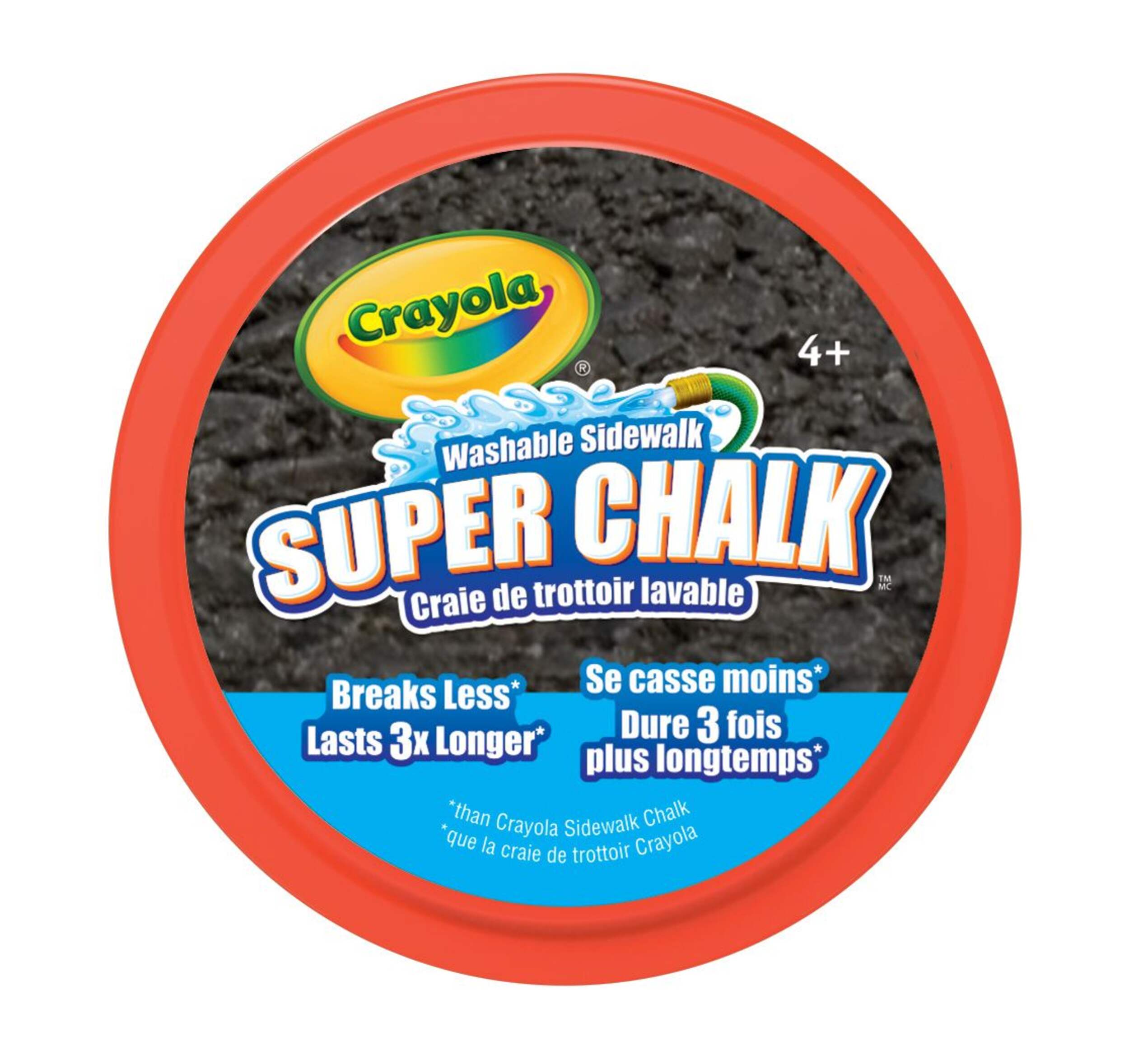 Craies d'extérieur aux couleurs vives et audacieuses pour trottoir Crayola Superchalk, lavables, 4 ans et plus Front_Flat