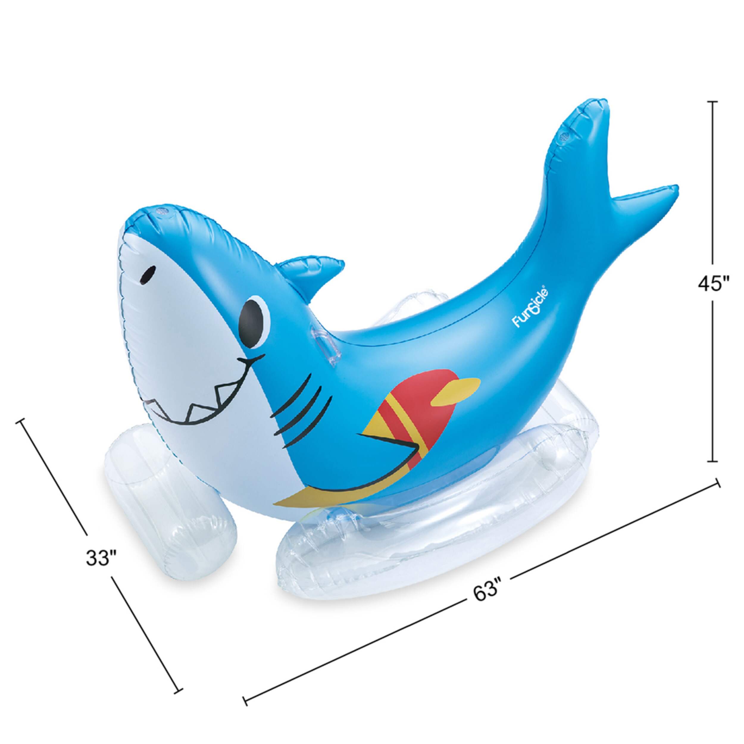 Funsicle Rockabye Sharky Large Inflatable Outdoor Sprinkler with BuiltIn Water Sprayers
