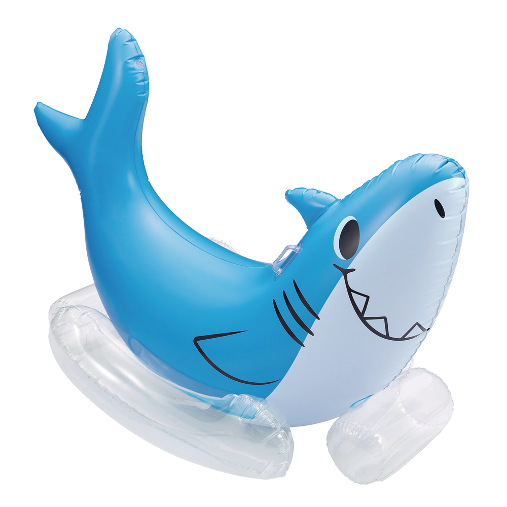 Funsicle Rockabye Sharky Large Inflatable Outdoor Sprinkler with BuiltIn Water Sprayers