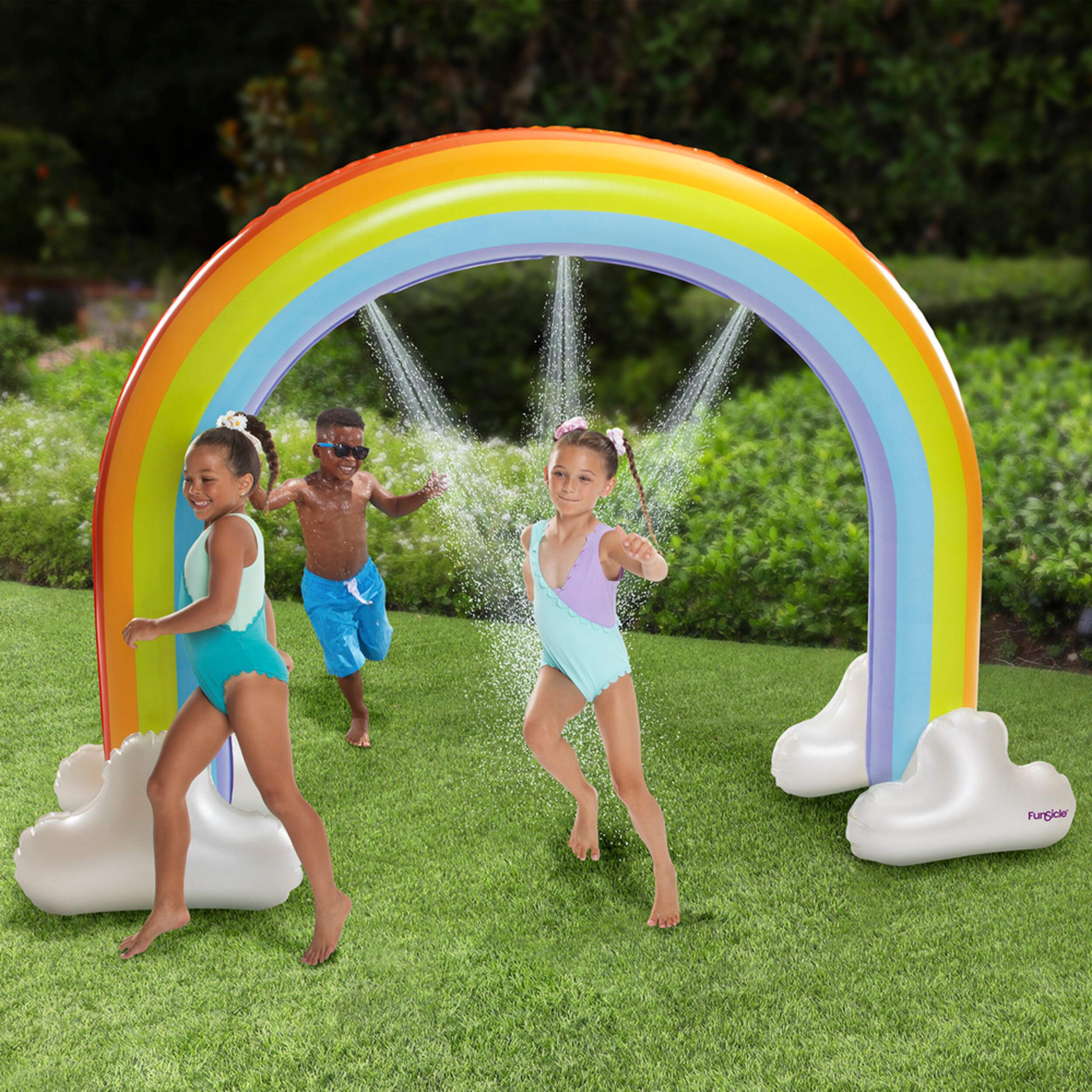 Funsicle Over the Rainbow Giant Inflatable Outdoor Sprinkler with BuiltIn Water Sprayers