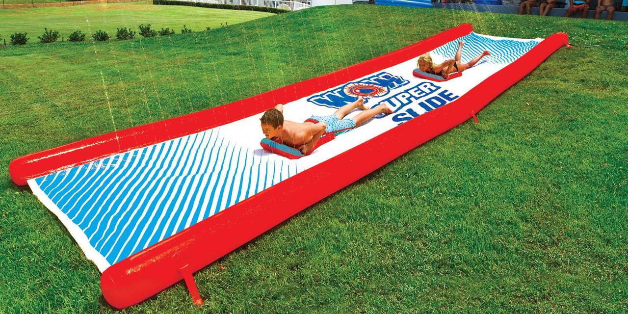 WOW Giant Inflatable Backyard Water Super Slide with Sleds, Red | Canadian  Tire