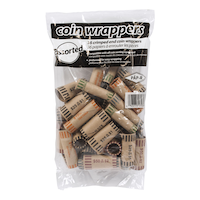 Assortiment de rouleaux en papier pour pièces de monnaie, paq. 36, pièces de 2 dollars/1 dollar/25 cents/10 cents/5 cents