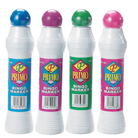 Primo Bingo Dabber/Dauber Markers, Non-Leaking, 100ml, Assorted Colours, Age 12+ Front_Flat