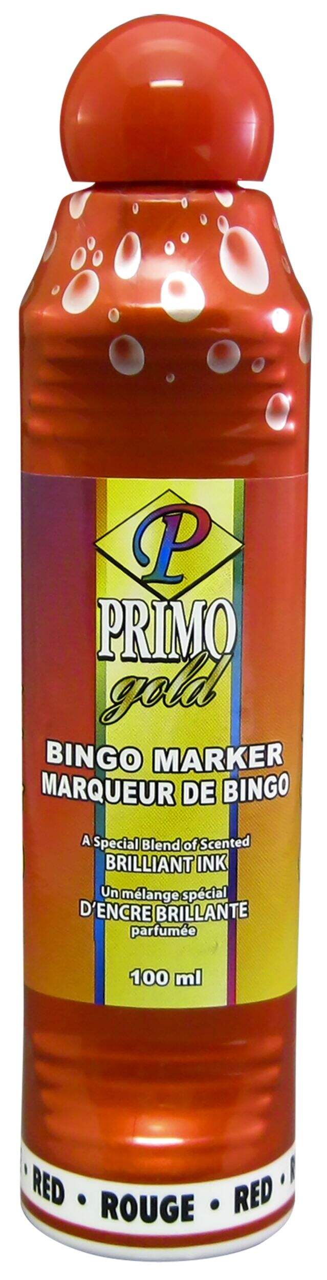 Marqueur de bingo à encre dorée lustrée et parfumée Primo, sans fuite, 100 mL, choix varié, 12 ans et plus Front_Flat