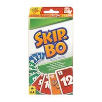 Jeu Mattel Skip-Bo, bleu/vert/rouge/jaune, 2 à 6 joueurs, 7 ans et plus, pour anniversaire/cadeau-surprise, paq. 126 Front_Elevated