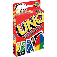 Mattel UNO Classic Family Card Game, Multi-Coloured, 2-10 Players, Ages 7+, for Birthday/Party Favour Front_Three_Fourths_Angled_Right