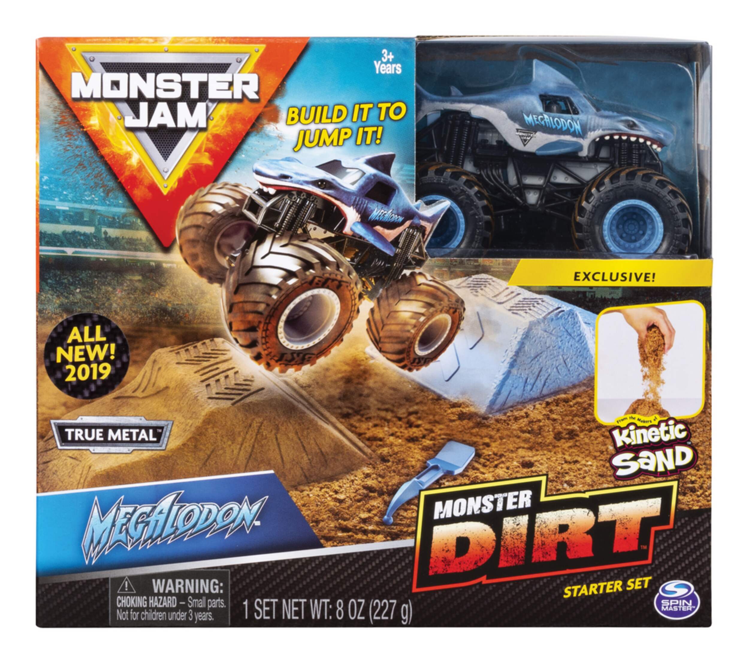 Monster Jam 24-Inch Dirt Arena Playset w/Die-Cast Truck & 2lbs Monster ...