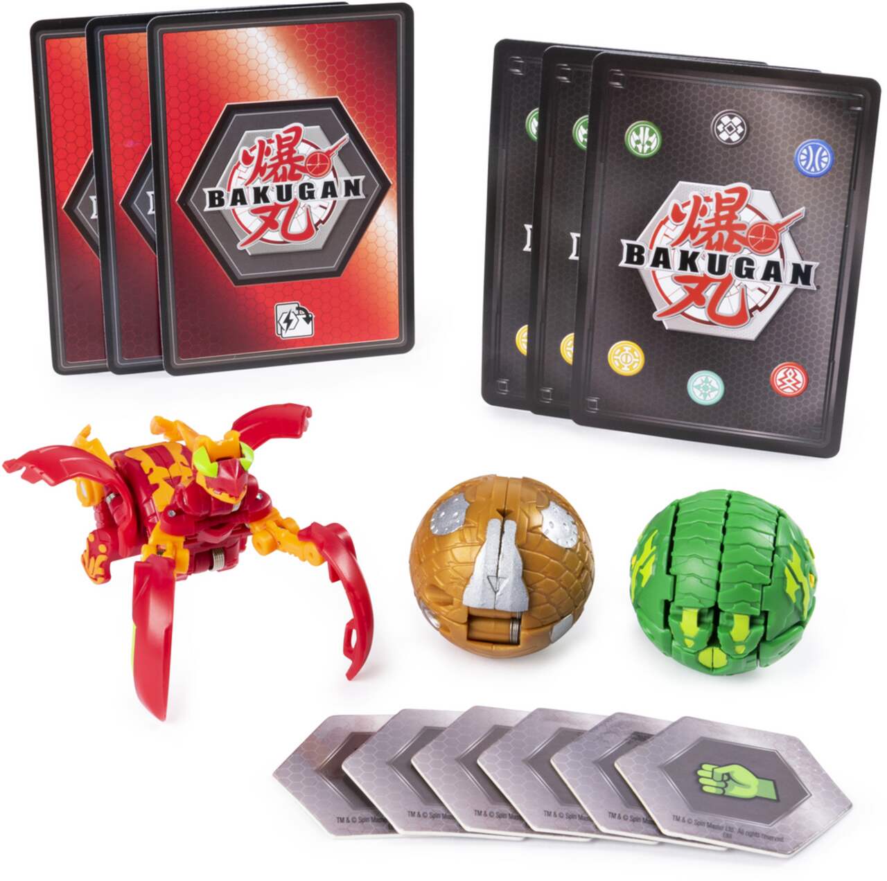 Bakugan Starter Pack Transforming Creature Action Figure Toy (3-Pack),  Assorted, Age 6+
