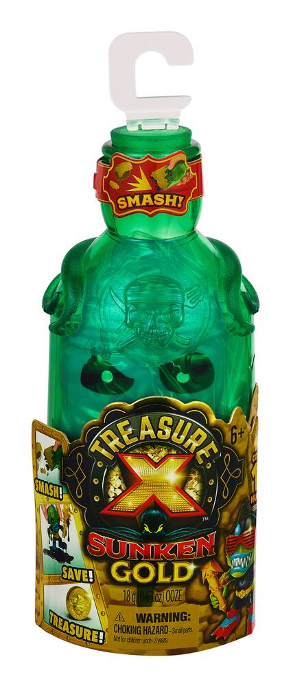 Treasure X Sunken Gold Smash Bottle Treasure Hunter Action Figure Toy,  Assorted, Age 5+