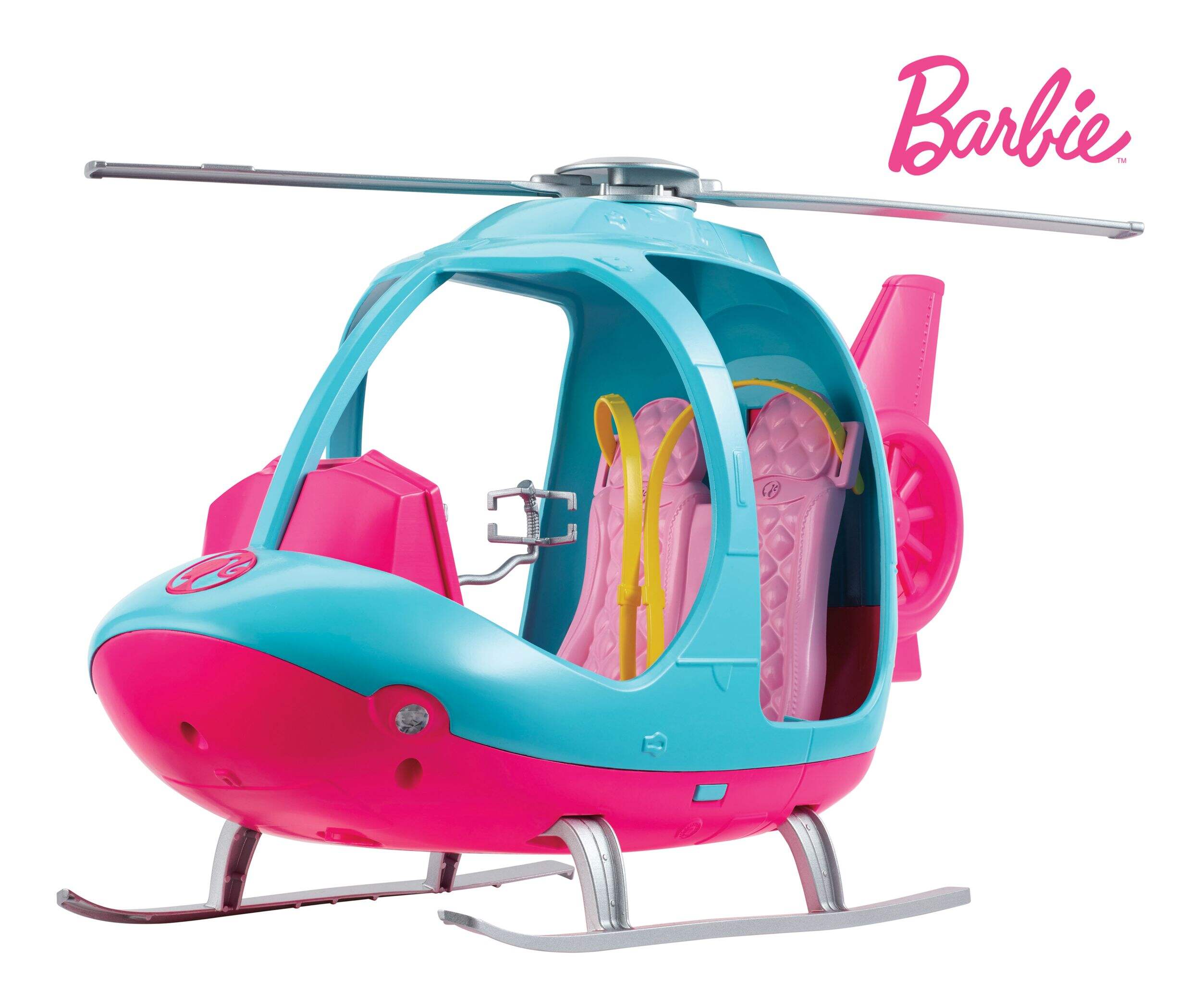 Barbie® Travel Helicopter Pink & Blue w/ Spinning Rotor Doll Accessories for Kids, Ages 3+ Front_Angled_Left
