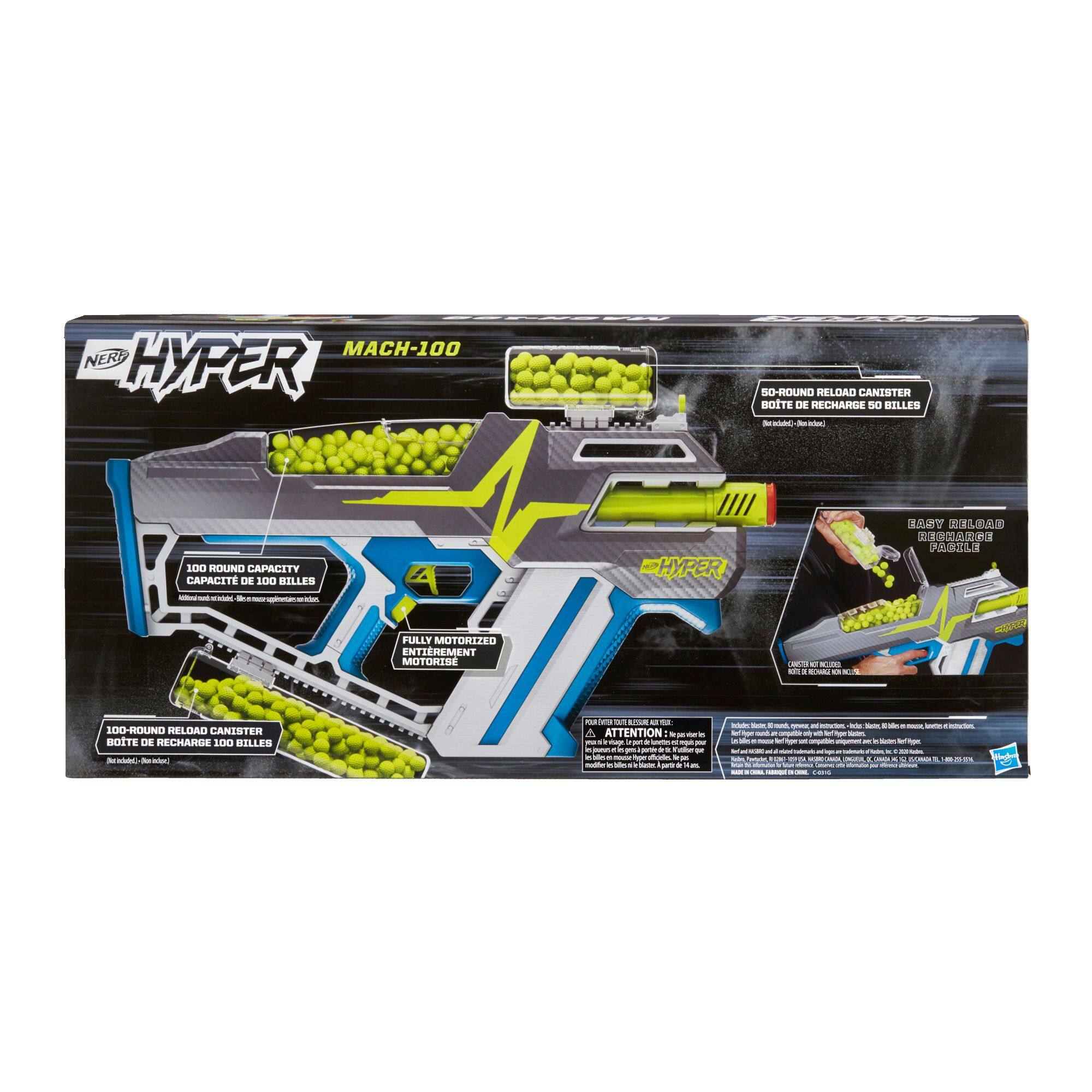 NERF Hyper Mach-100 Fully Motorized Blaster & 80 NERF Hyper Rounds