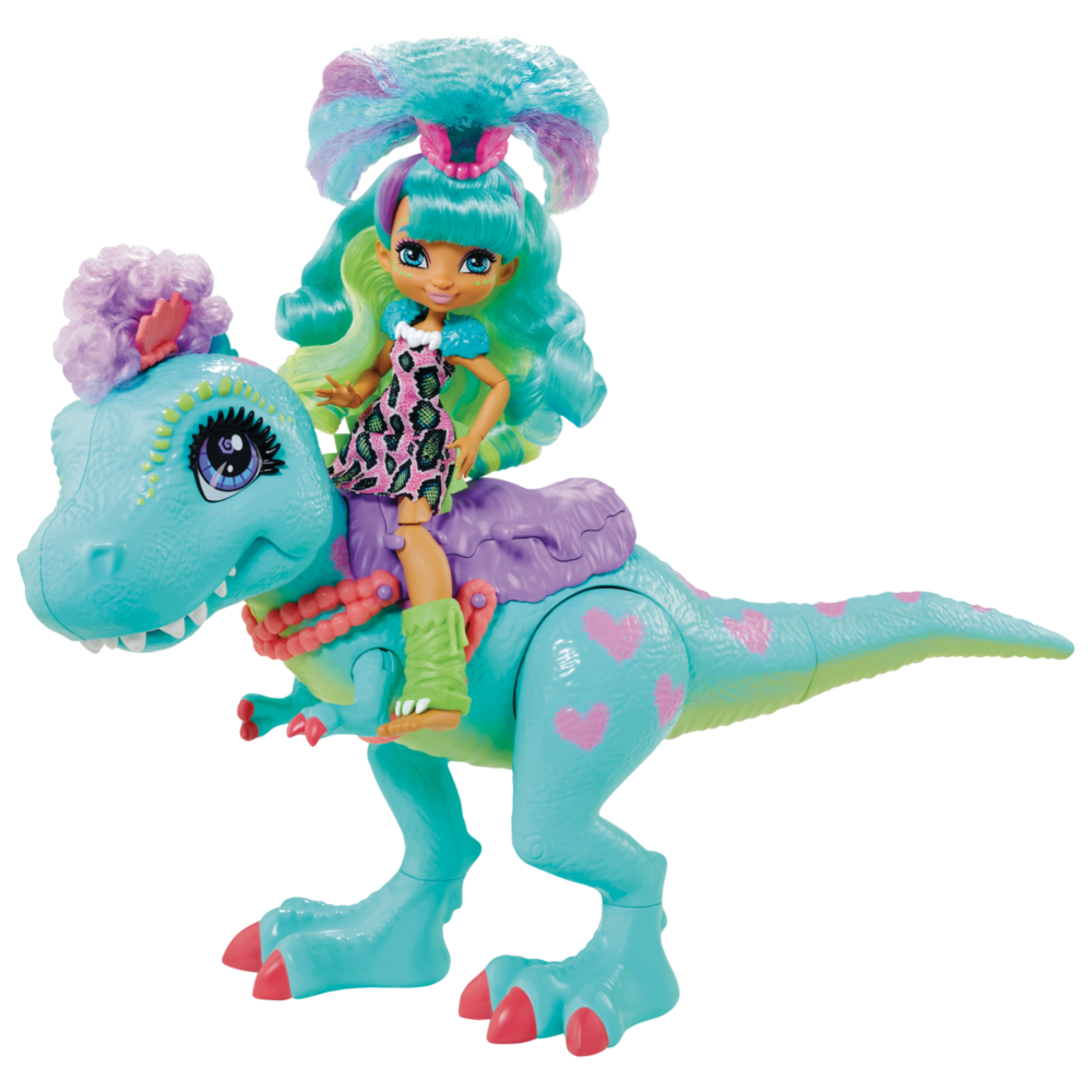 Poupée Mattel Cave Club Rockelle et tyrannosaure, 4&nbsp;ans et plus Front_Three_Fourths_Angled_Left