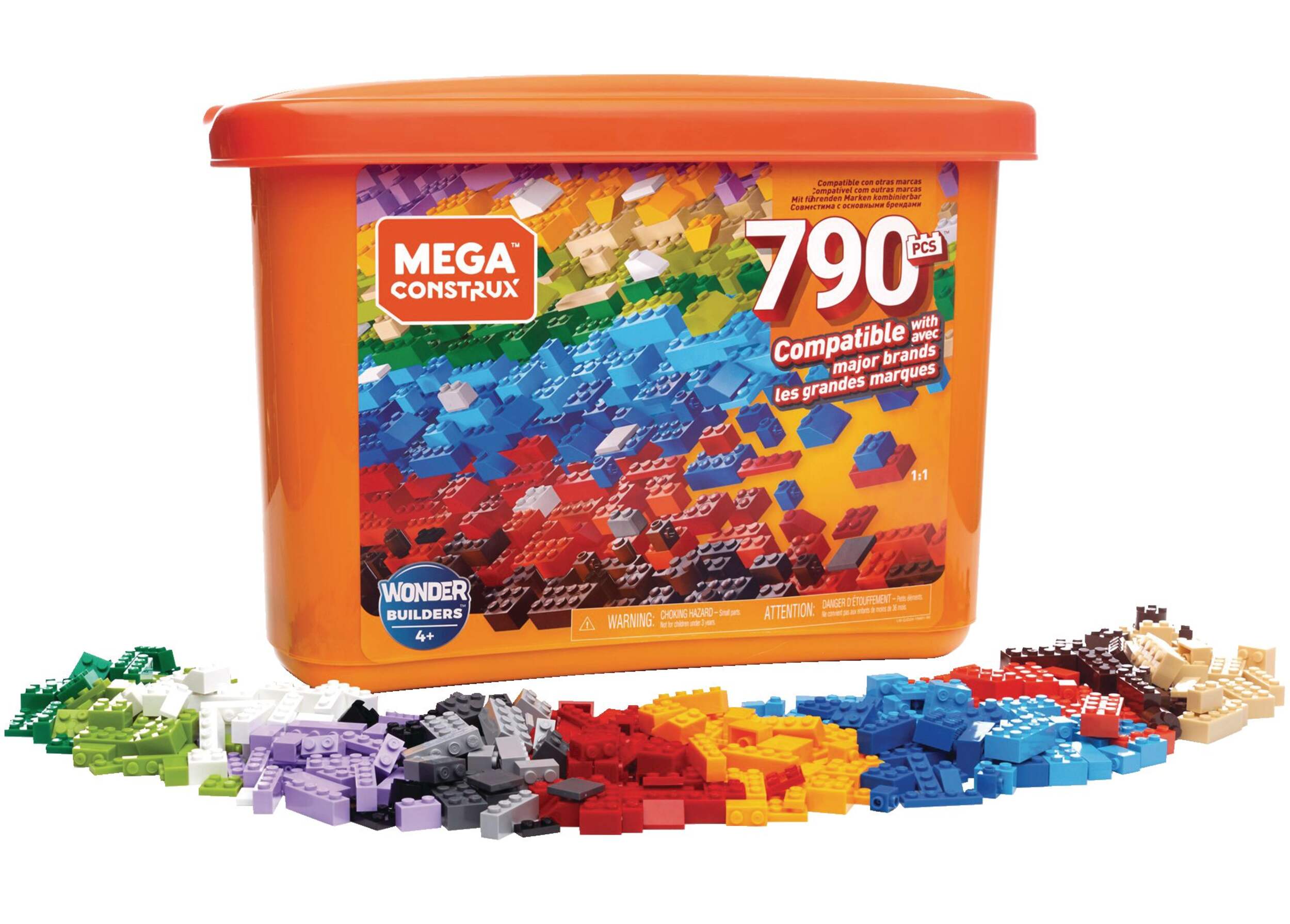 Mega Construx Wonder Builders Building Block Box Set Toy Kit For Kids, 790-pc,  Ages 4+ Composite_or_Mixed