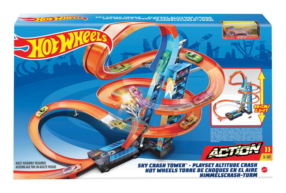 hot wheels track crash tower