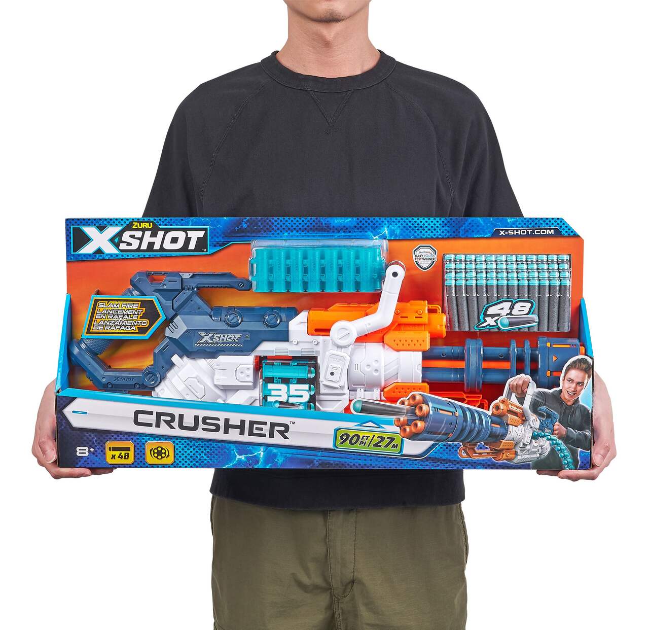 ZURU X-Shot Crusher Foam Dart Blaster Set With 35 Darts, 2 Players, Ages 8+  