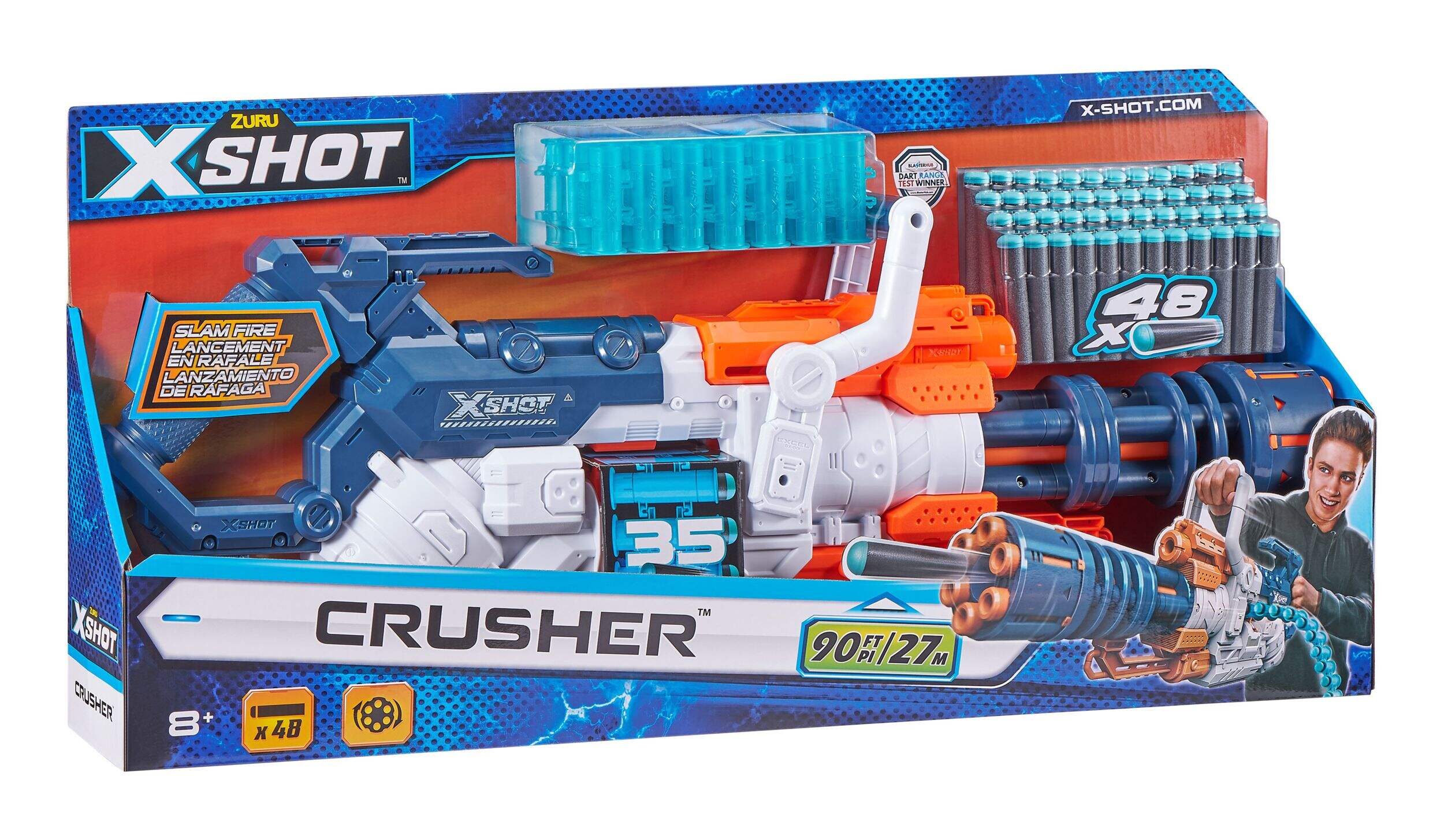 ZURU XShot Crusher Foam Dart Blaster Set With 35 Darts, 2 Players