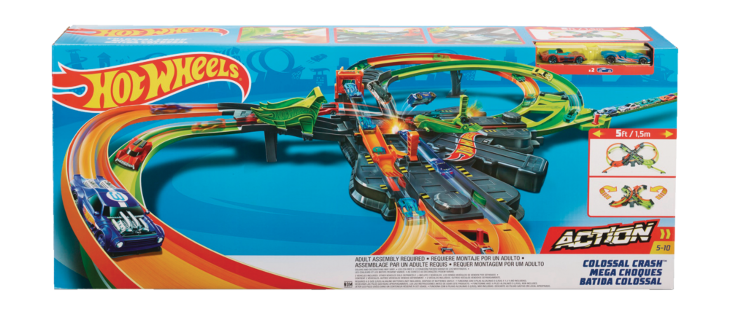 Hot Wheels Colossal Crash™ Figure 8 Track Set For Racing & Aerial Stunt Play, Ages 5-10 Front_Elevated