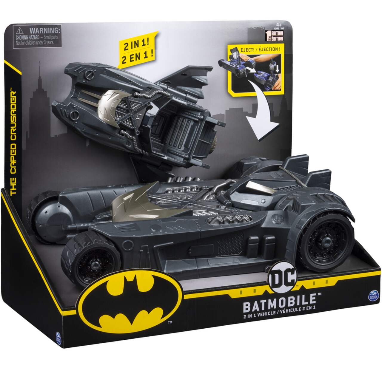 Batman The Caped Crusader 2 In 1 Batmobile Batboat Transforming Vehicle Toy Age 4