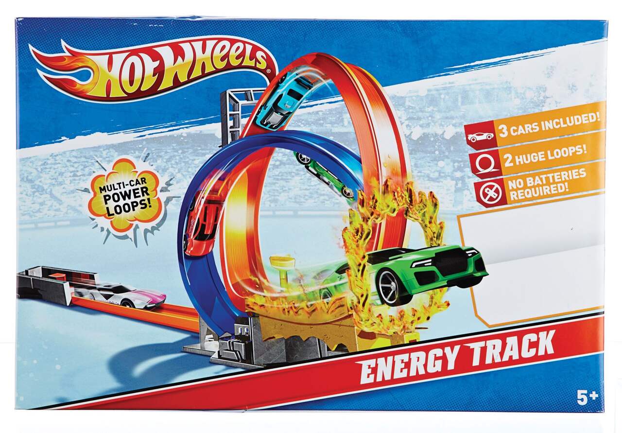 Hot Wheels Energy Track Set With Double Loops! 