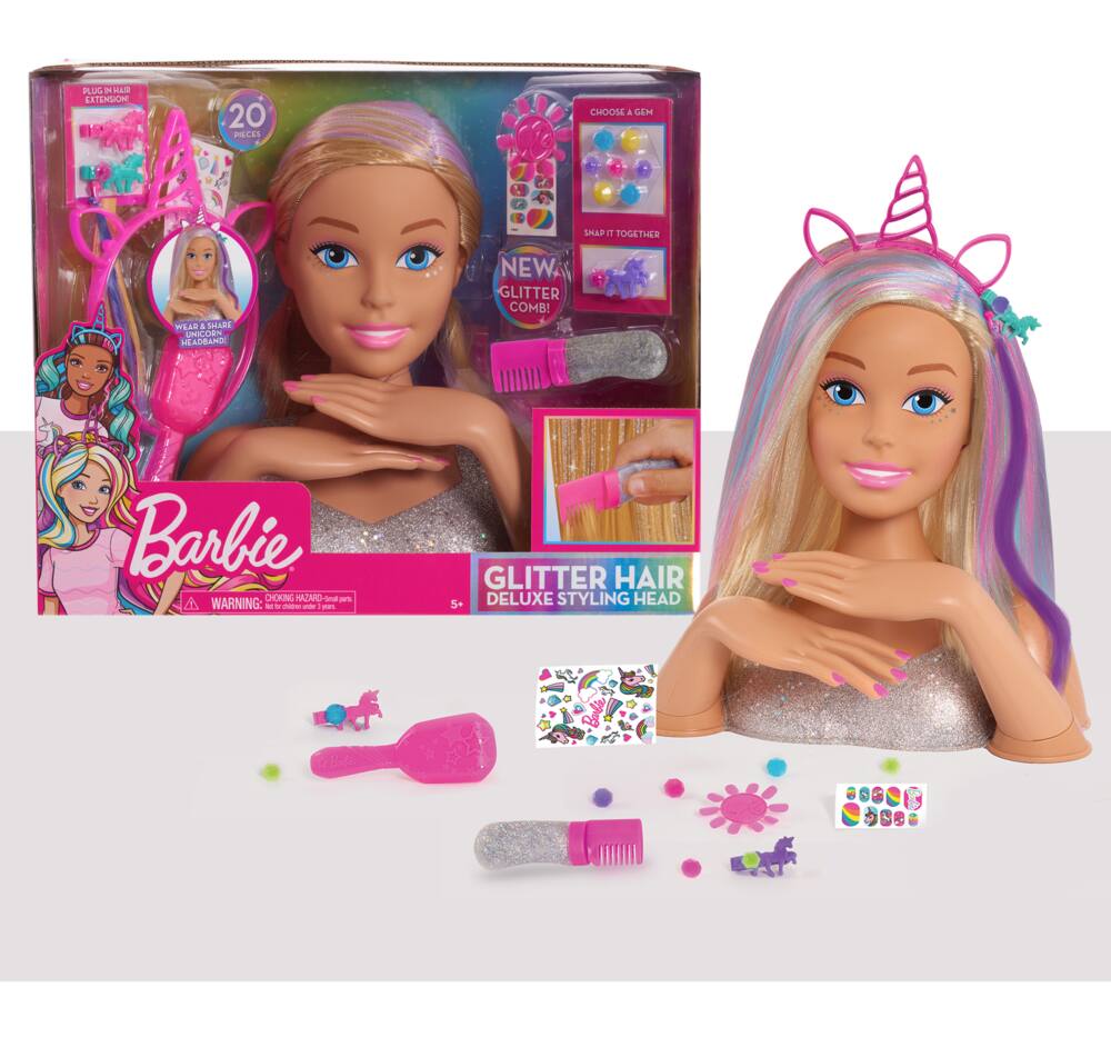 barbie color and crimp styling head