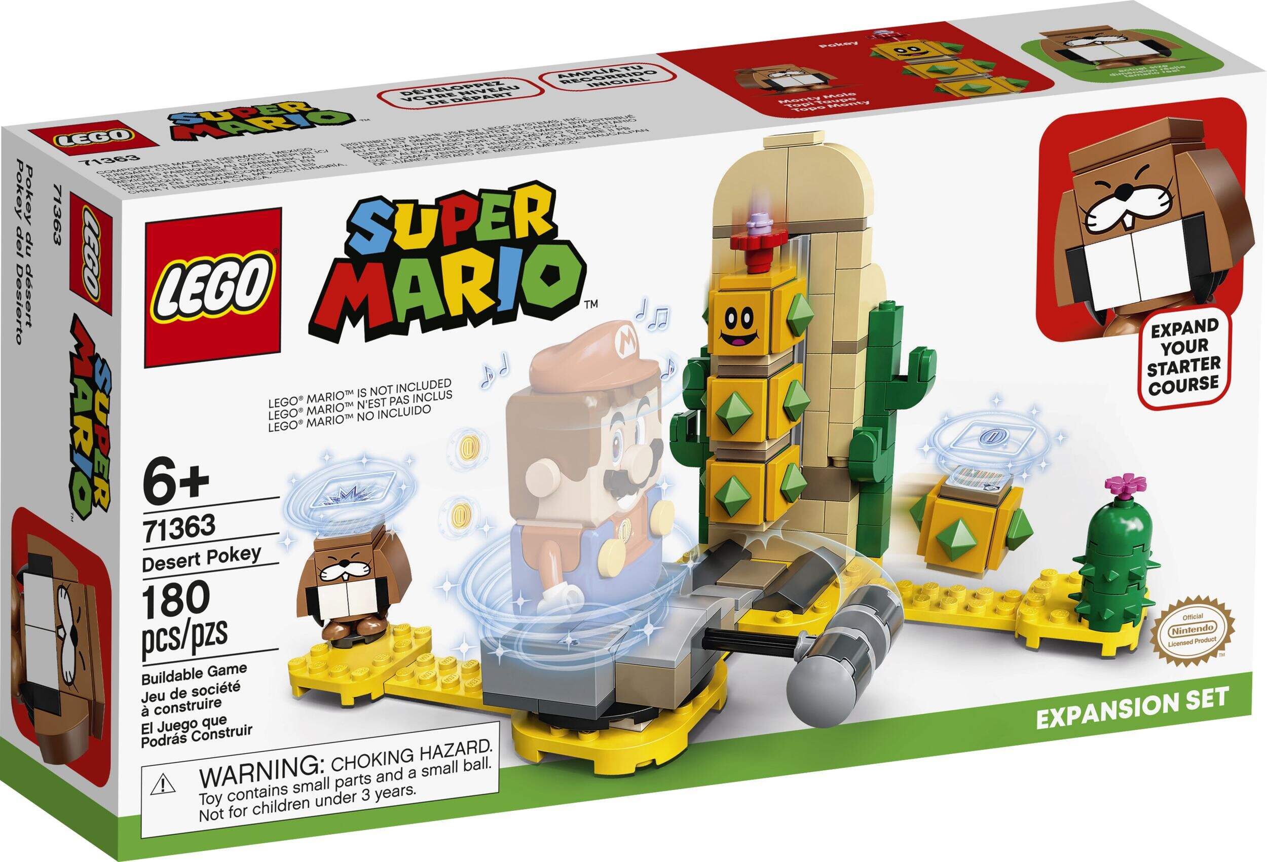 LEGO® Super Mario Desert Pokey Expansion Set 71363 Building Toy Kit For Kids,  Ages 6+ Front_Angled_Right