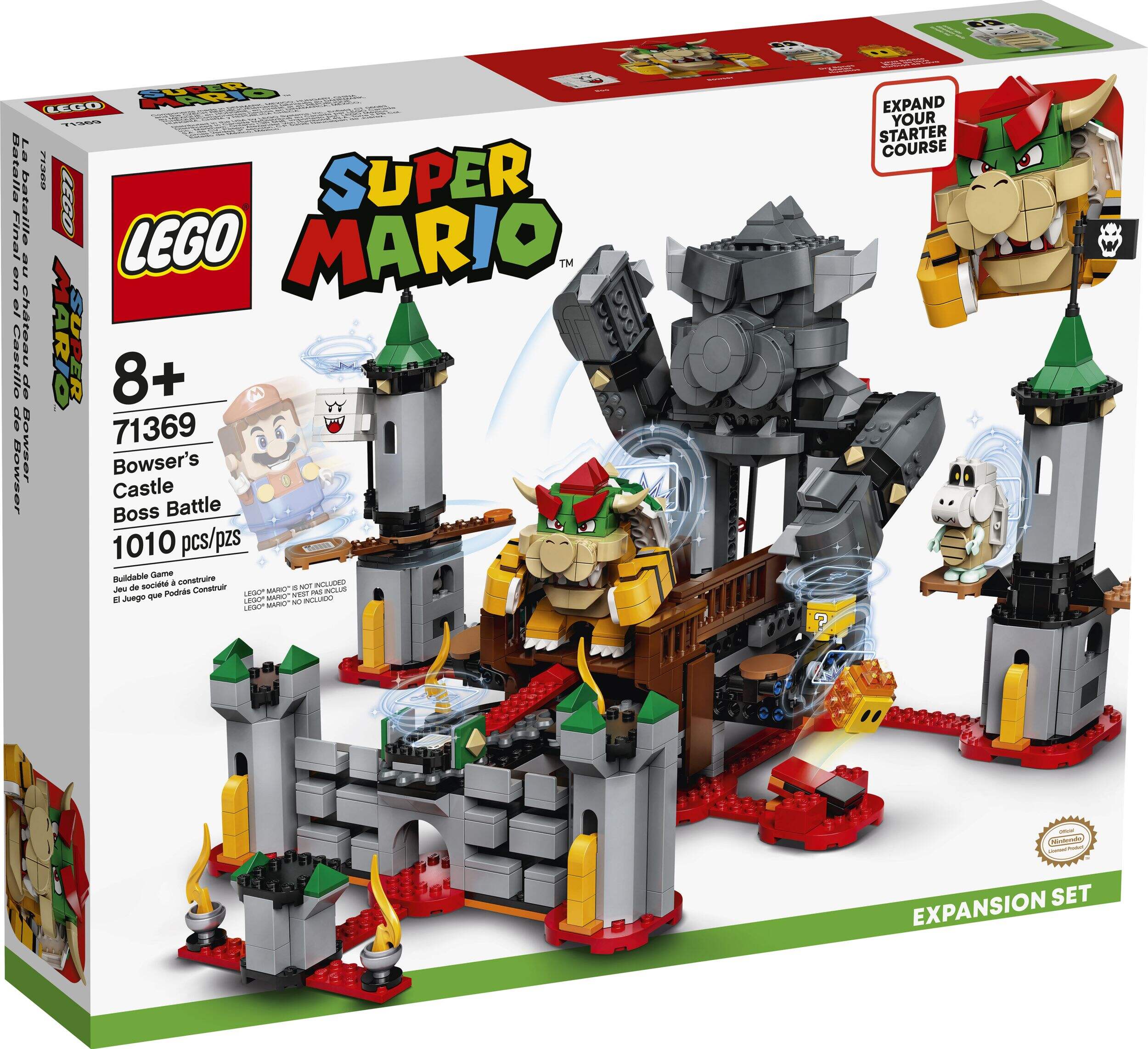 LEGO® Super Mario Bowser's Castle Boss Battle Set 71369 Building Toy Kit For Kids, Ages 8+ Front_Angled_Right