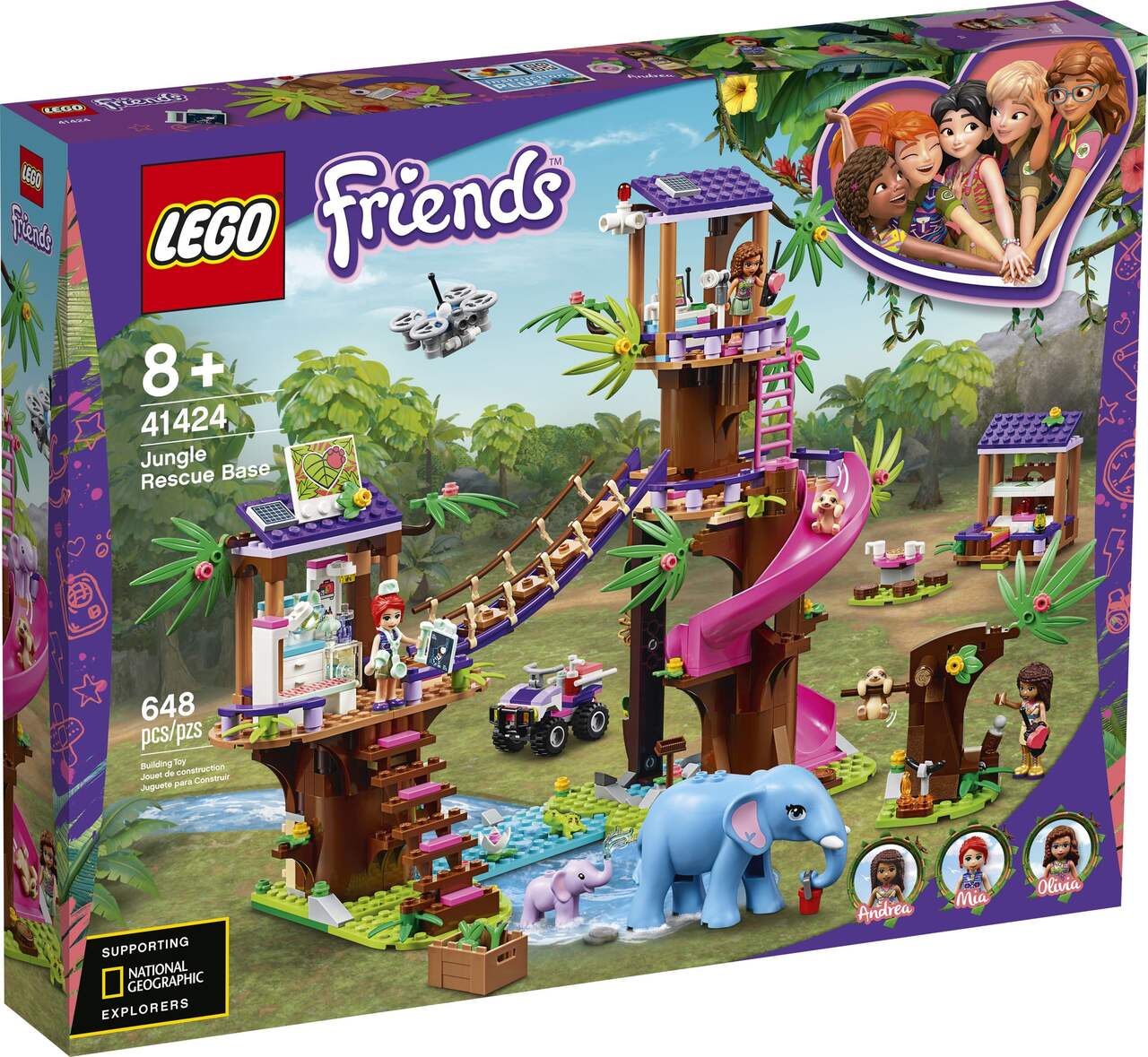 La base de sauvetage dans la jungle LEGO Friends (41424), 8 ans et plus