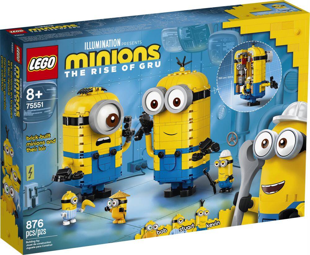 LEGO® Minions Brick-Built Minions and Their Lair 75551 Building Toy Kit ...