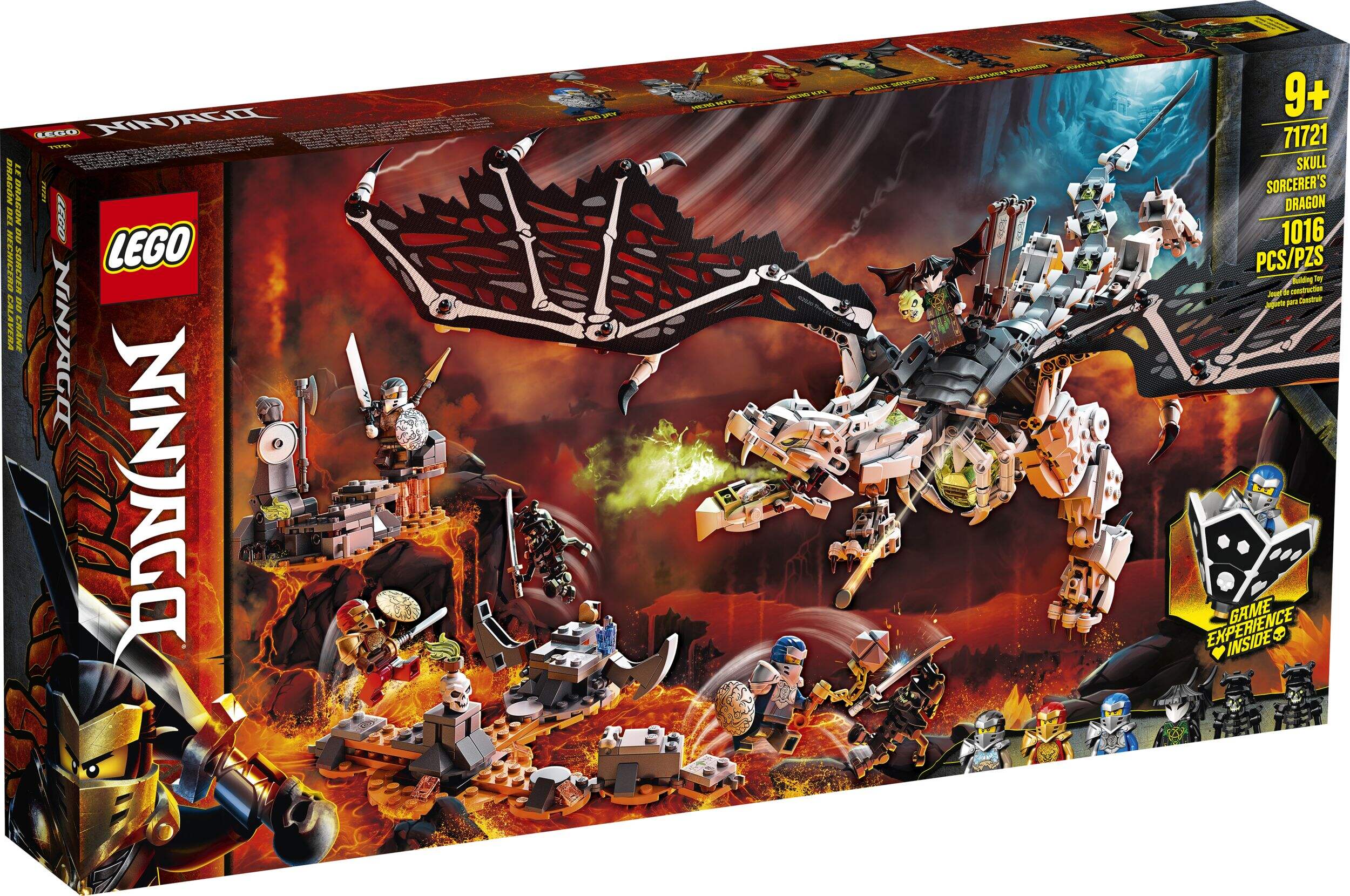 LEGO® NINJAGO® Skull Sorcerer’s Dragon 71721 Building Toy Kit For Kids, Ages 9+ Front_Angled_Right