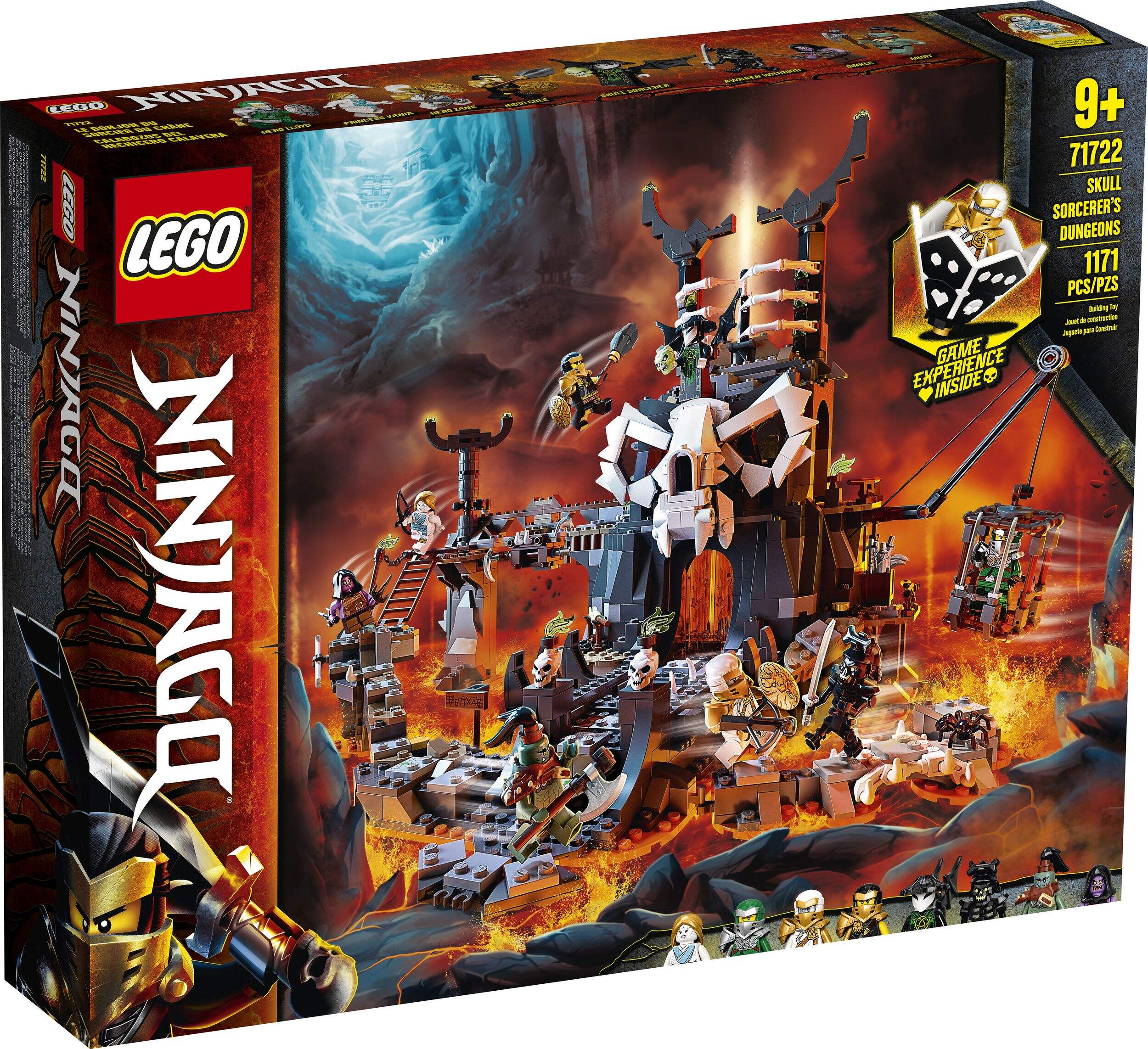 LEGO® NINJAGO® Skull Sorcerer's Dungeons 71722 Building Toy Kit For Kids, Ages 9+ Front_Angled_Right