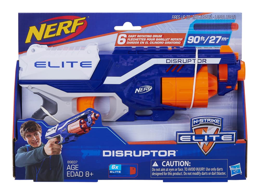 Elite 2.0, Blaster Commander RD-6, 12 fléchettes Nerf Officielles, Barillet  Rotatif 6 fléchettes