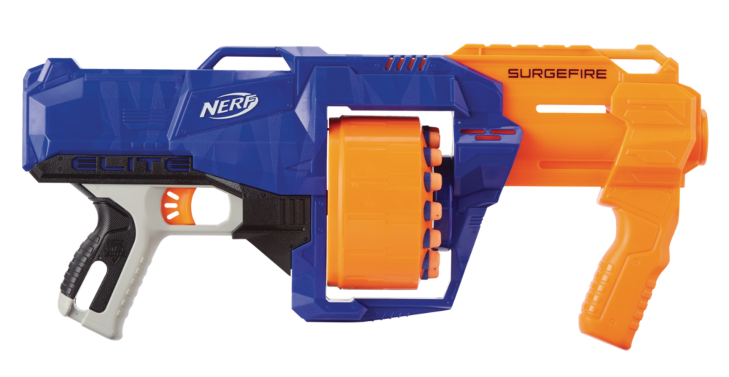 NERF N-Strike Elite Surgefire Blaster With Rotating Drum & 15 Darts ...