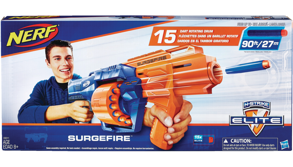 Nerf N Strike Elite Surgefire Blaster With Rotating Drum And 15 Darts Age 8 Canadian Tire