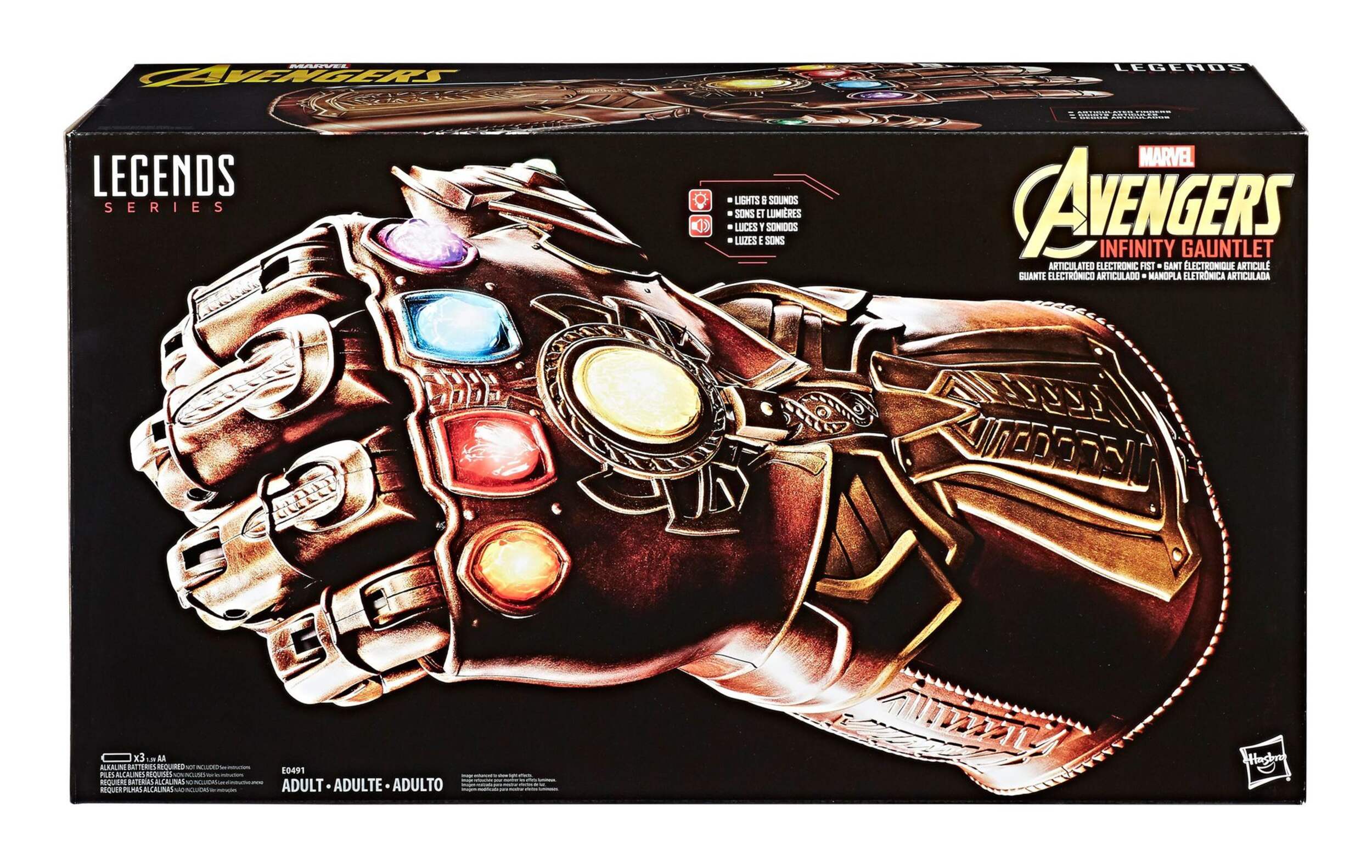 Avengers Legends Gear Infinity Gauntlet, 19.5-in Front_Flat