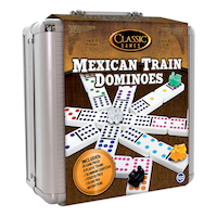 Classic Games Mexican Train Dominos Game Set In Aluminum Carrying Case, Ages 8+