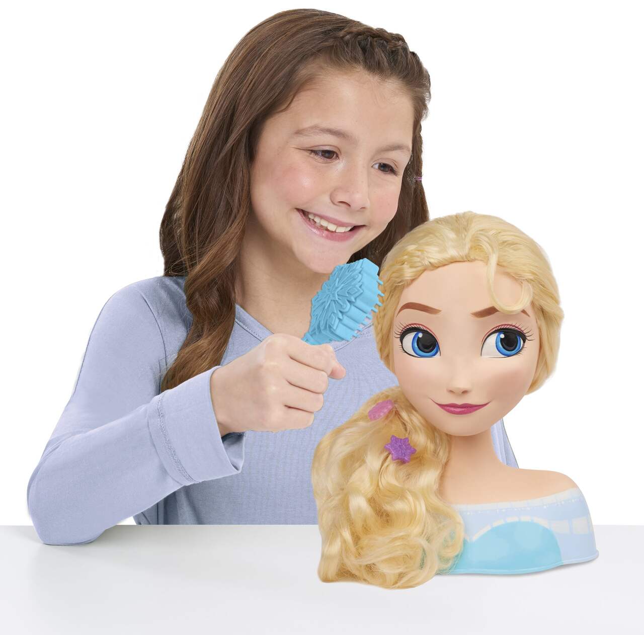 Disney frozen - tête à coiffer princesse elsa - la reine des