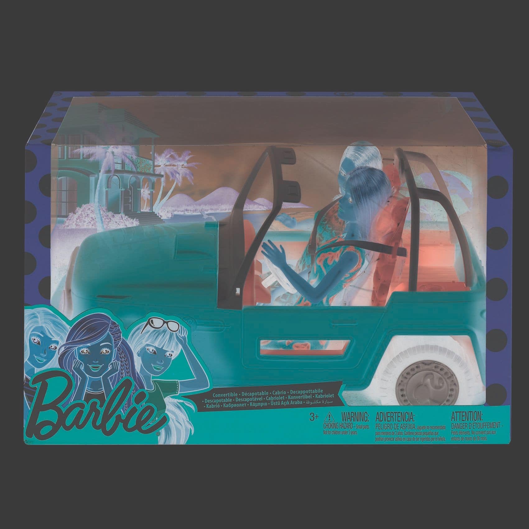 Barbie jeep with 2 sales dolls