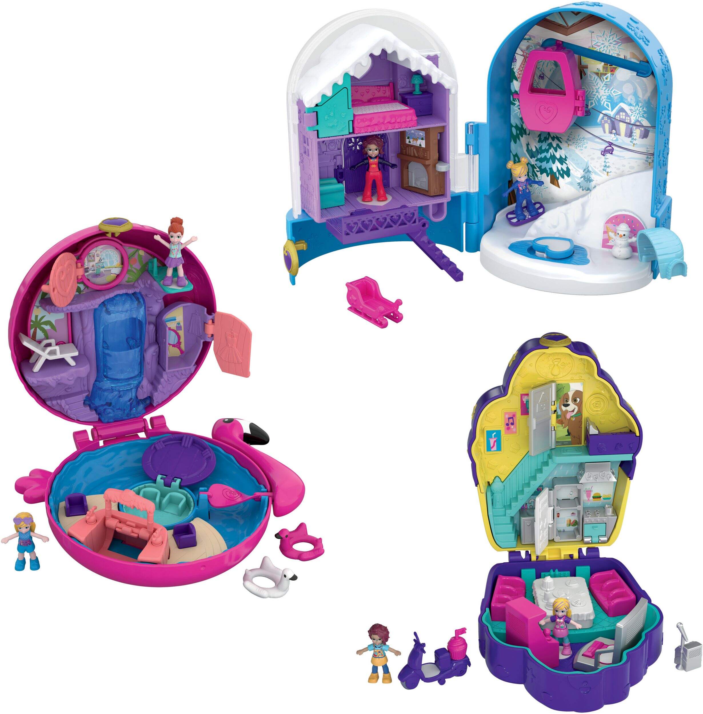 Polly Pocket™ Pocket World Secret Reveal Toy w/Micro Dolls & Accessories, Ages 4+ Composite_or_Mixed