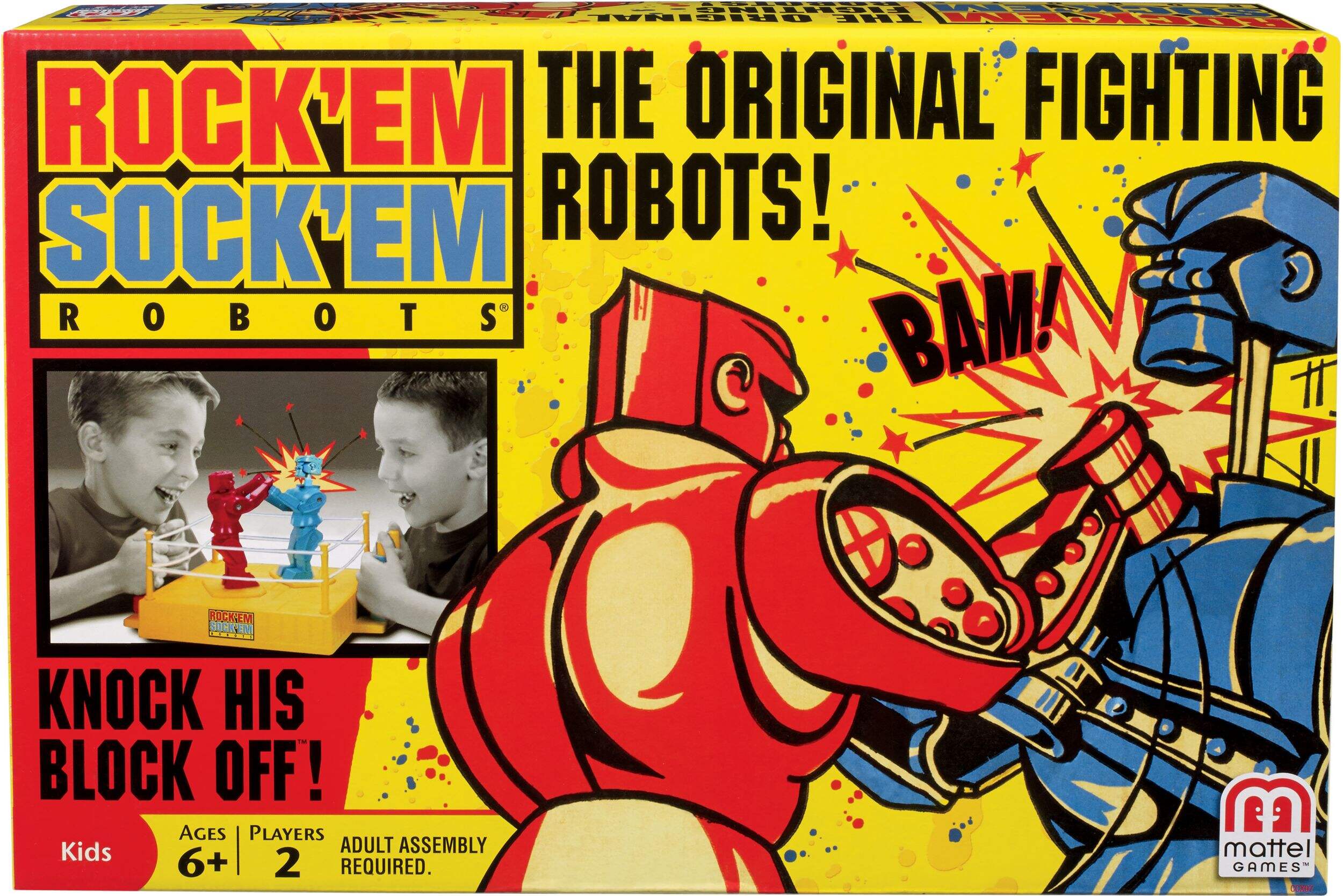 Mattel Rock 'Em Sock 'Em Robots® Classic Boxing Match Game for Kids, Ages 6+ Front_Elevated
