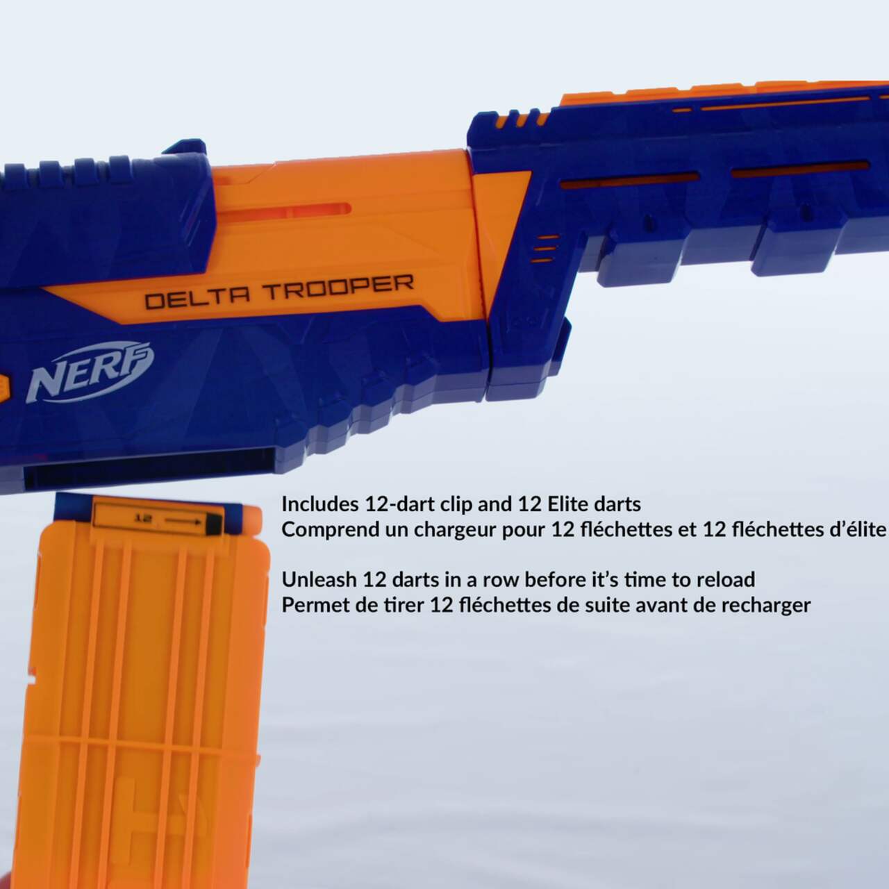 Pistolet à fléchettes - NERF - Elite Delta Trooper - Chargeur 12