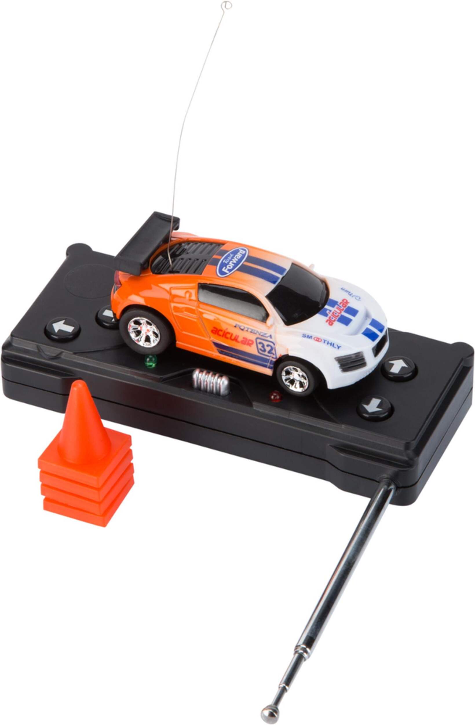 Mini voiture de course téléguidée, échelle 1/56, choix variés Front_Angled_Right