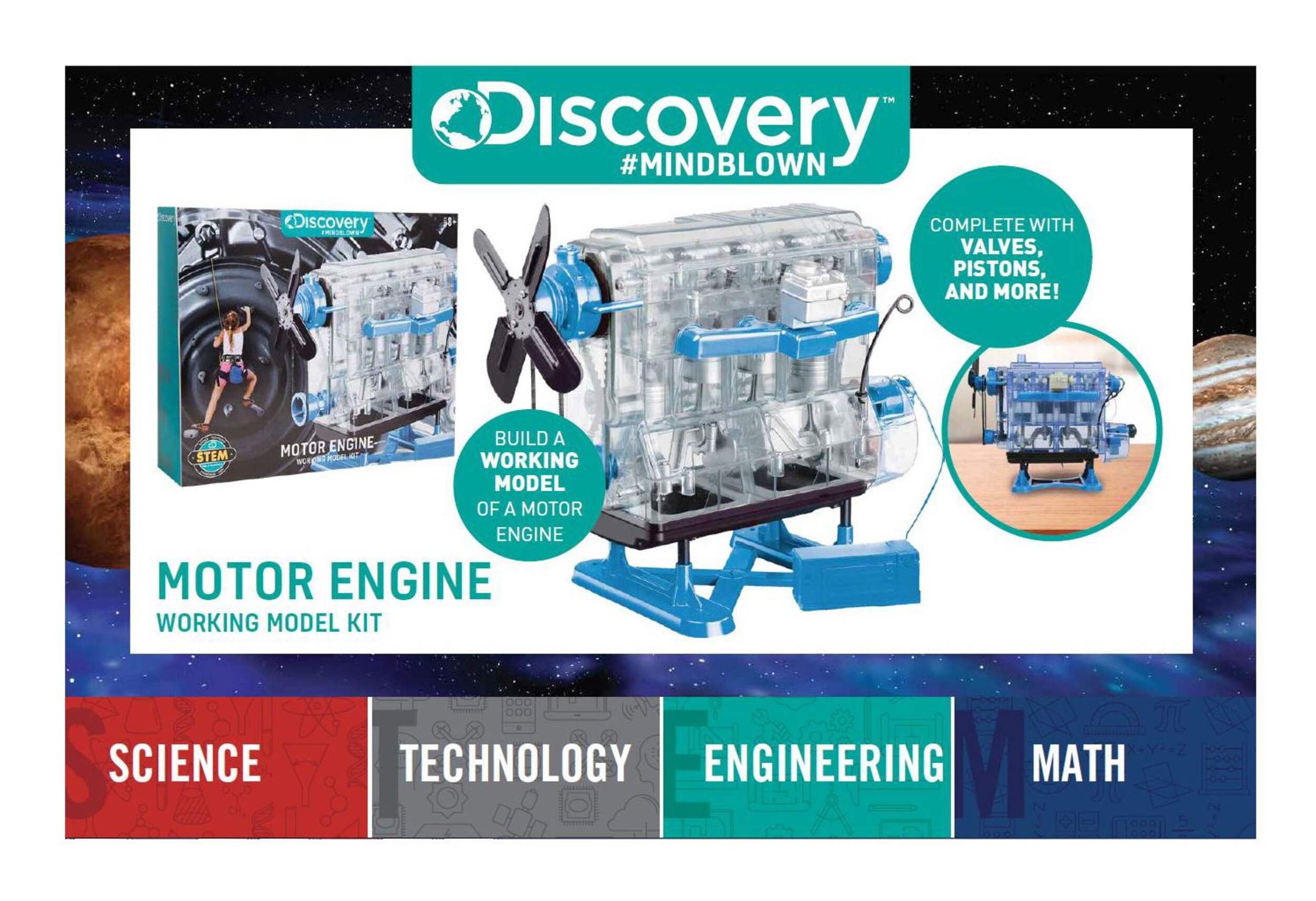 Discovery Mindblown Working Motor Engine Model Building Kit