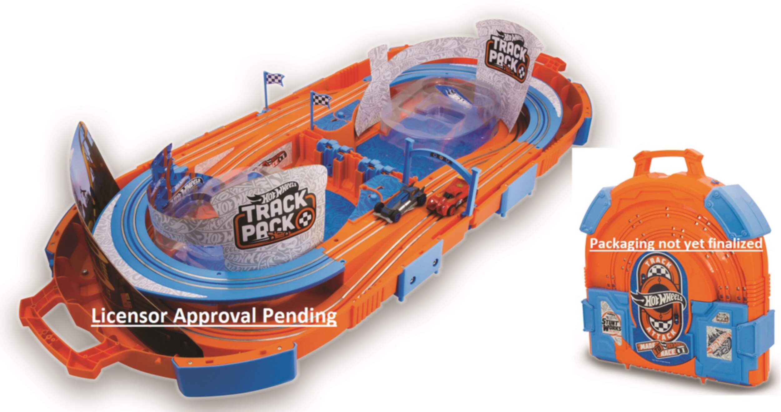 Hot Wheels Carrying Case Slot Track Playset, 2 Slot Race Cars & Remote Controls, Ages 5+ Composite_or_Mixed
