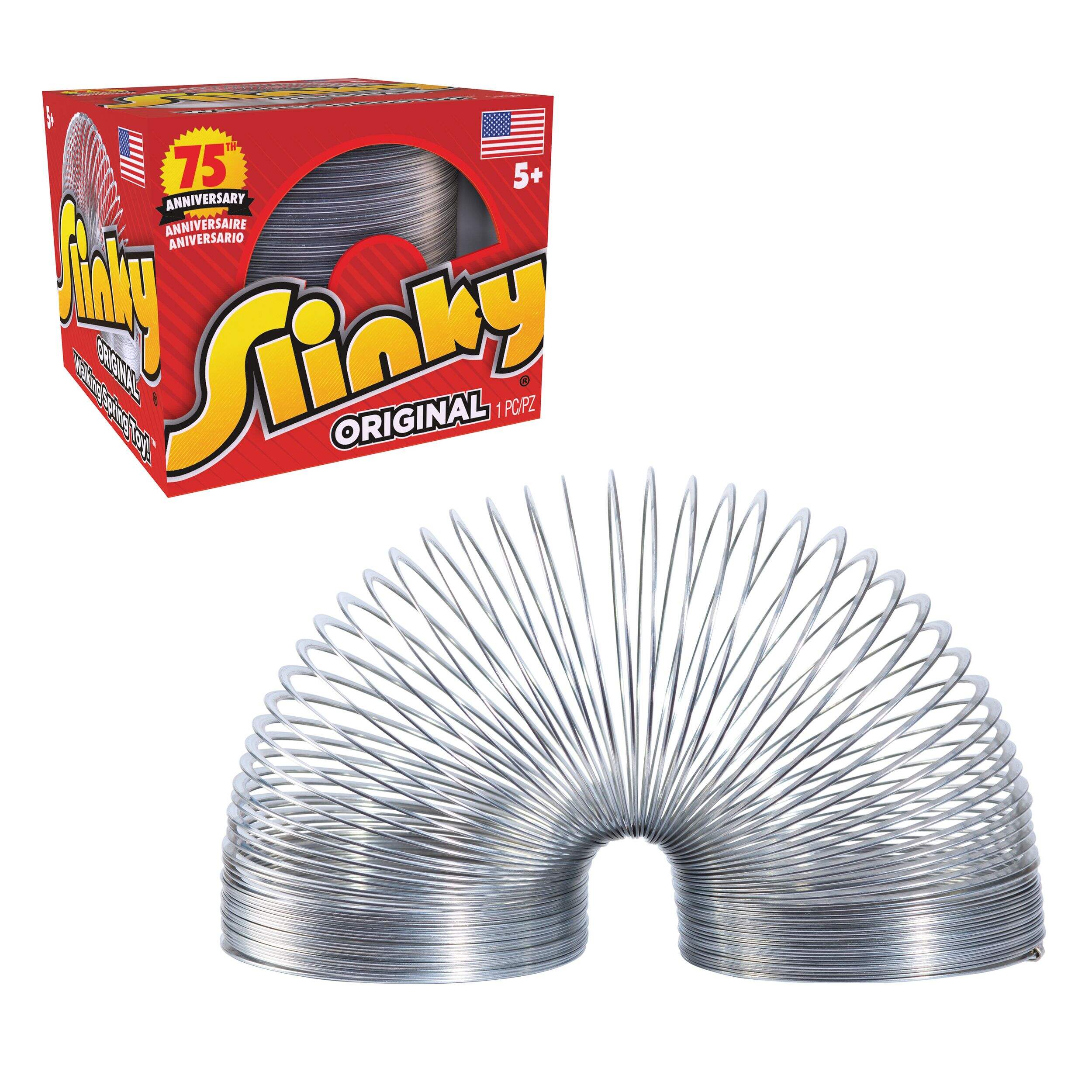 Slinky® Original Metal Classic Spring Toy, Silver, Ages 5+, for Birthday/Party Favour Composite_or_Mixed